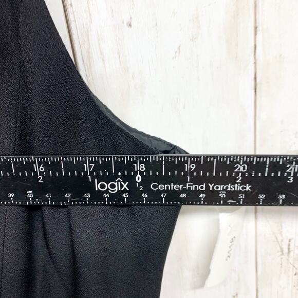 Evan-Picone Dress Women Size 12 Sleeve Button Front Maxi Black Business Casual - Picture 8 of 10